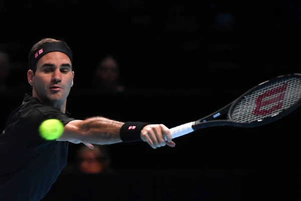 테니스 국제 선수 니 토 ATP 결승전 - 싱글 - Roger Federer vs Matteo berrettin — 스톡 사진