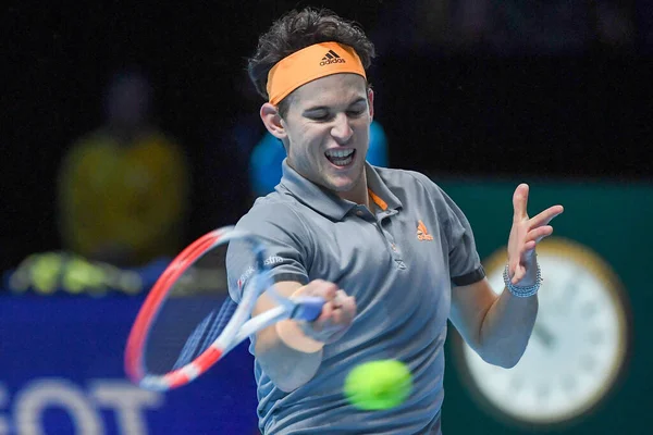 Internacionais de Ténis Nitto ATP Final Novak =okovic Vs Dominic Thiem - (Dominic Thiem  ) — Fotografia de Stock