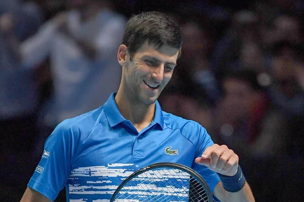 Internacionais de Ténis Nitto ATP Finals - Novak =jokovic Vs Dominic Thiem - (Novak =okovic ) — Fotografia de Stock