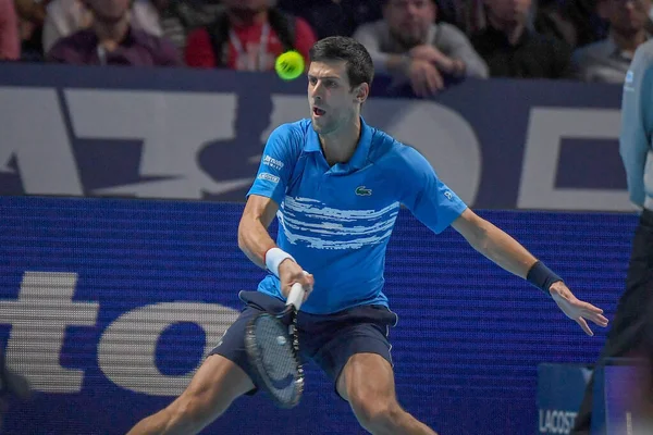 Internacionais de Ténis Nitto ATP Finals - Novak =jokovic Vs Dominic Thiem - (Novak =okovic ) — Fotografia de Stock