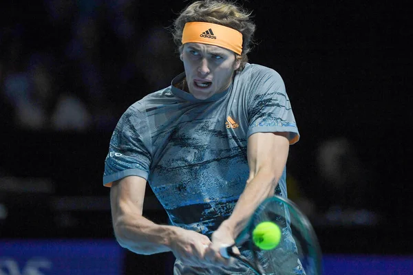 Tenis International Nitto Atp Final Stefanos Tsitsipas vs Alexander Zverev — Zdjęcie stockowe