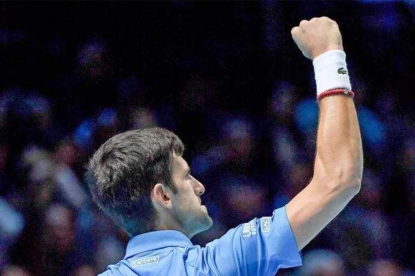 Internacionais de Ténis Nitto ATP Finals - Novak =jokovic Vs Dominic Thiem - (Novak =okovic ) — Fotografia de Stock
