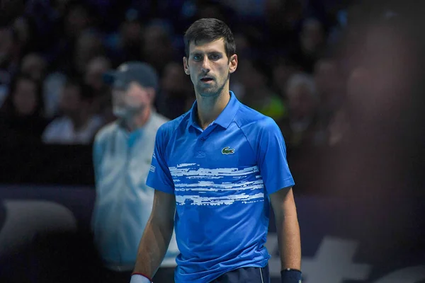 Tennis-Länderspiel Nitto atp Finale - novak đjokovic vs dominic thiem - (novak đokovic) — Stockfoto