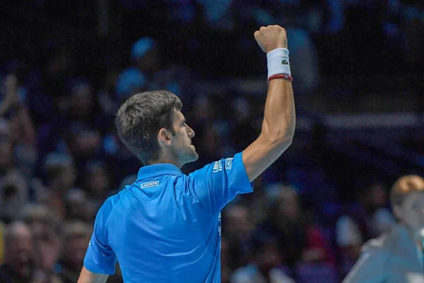 Tennis-Länderspiel Nitto atp Finale - novak đjokovic vs dominic thiem - (novak đokovic) — Stockfoto