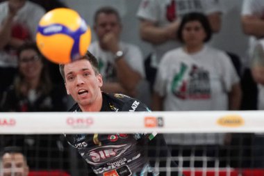 Voleybol İtalyan Serie A Erkekler Süper Ligi Şampiyonluğu Sir Safety Conad Perugia Tonno Callipo Calabria Vibo Valentia 'ya karşı