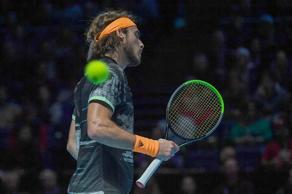 Tênis Internacionais Nitto ATP Final Dominic Thiem e Stefanos Tsitsipas a final — Fotografia de Stock