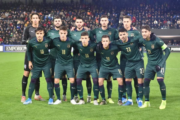 Італійська футбольна команда European 2021 Qualifiers - Group 1 - Italy Under 21 vs Island — стокове фото