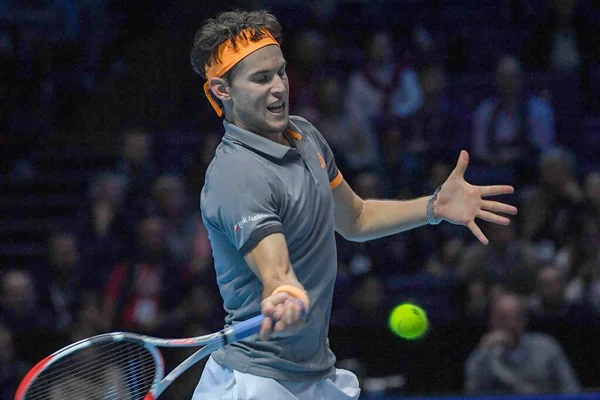 테니스 국제 선수 Nitto ATP final Dominic thiem vs Alexander Zverev semifinal2 — 스톡 사진
