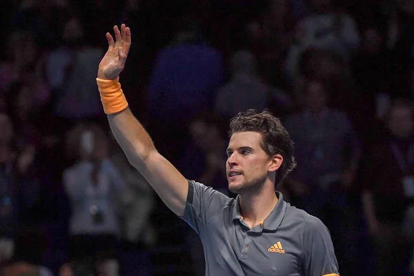 Tênis Internacionais Nitto ATP Final Dominic Thiem e Stefanos Tsitsipas a final — Fotografia de Stock