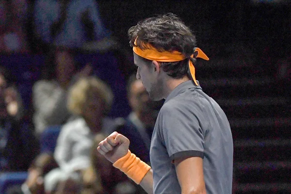 Tênis Internacionais Nitto ATP Final Dominic Thiem e Stefanos Tsitsipas a final — Fotografia de Stock