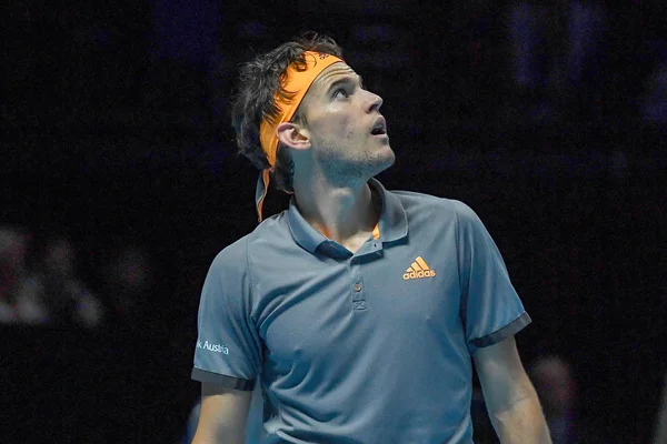 Τένις Διεθνείς Nitto Atp Τελικός Dominic Thiem και Στέφανος Τσιτσιπάς η τελική Vittoria — Φωτογραφία Αρχείου