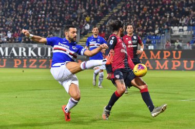 İtalyan Futbolu Serisi A Erkekler Şampiyonası Cagliari Sampdoria 'ya karşı