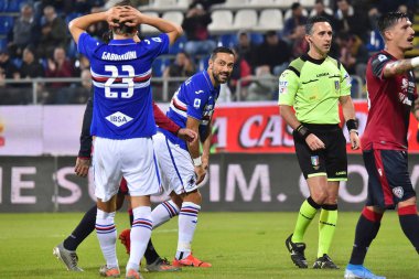 İtalyan Futbolu Serisi A Erkekler Şampiyonası Cagliari Sampdoria 'ya karşı