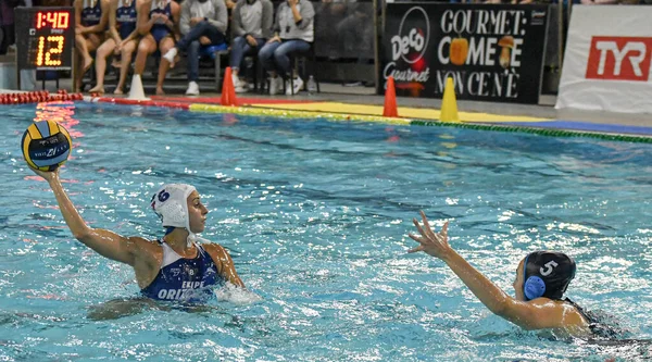 Waterpolo Euroleague Women Championship Ekipe Orizzonte vs St. Andreu — Stockfoto