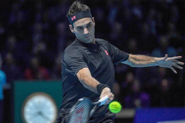 Tenis International Nitto Atp Final Novak Djokovic przeciwko Rogerowi Federerowi — Zdjęcie stockowe