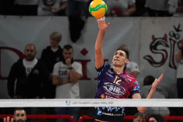 Campionato Volleybal Champions League maschile Sir Sicoma Monini Perugia vs Benfica Lisbona — Foto Stock