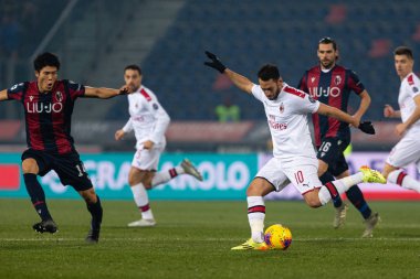 İtalyan Futbolu Serie A Men Şampiyonası Bologna Milan 'a karşı