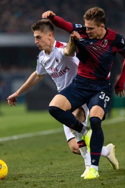 İtalyan Futbolu Serie A Men Şampiyonası Bologna Milan 'a karşı