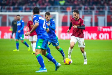 İtalyan Futbolu Serie A Men Şampiyonası Milan Sassuolo 'ya karşı
