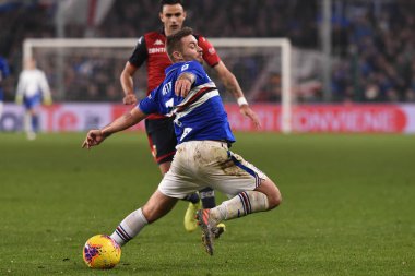 İtalyan Futbolu Serisi A Erkekler Şampiyonası Genoa Sampdoria 'ya Karşı