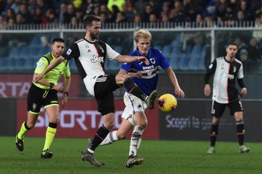 İtalyan Futbolu Serisi A Erkekler Şampiyonası Sampdoria Juventus 'a karşı