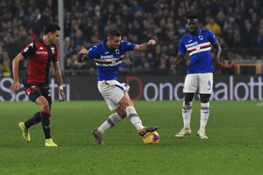 İtalyan Futbolu Serisi A Erkekler Şampiyonası Genoa Sampdoria 'ya Karşı