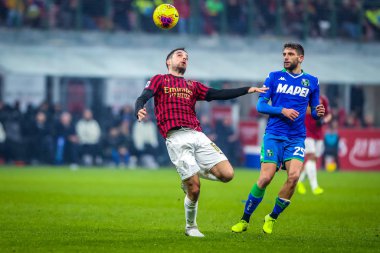 İtalyan Futbolu Serie A Men Şampiyonası Milan Sassuolo 'ya karşı