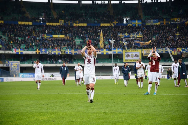 İtalyan Futbolu Serie A Men Şampiyonası Hellas Verona Torino 'ya karşı — Stok fotoğraf