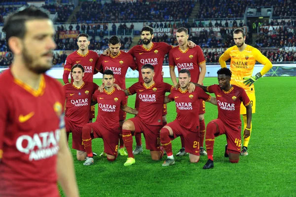 Італійський футбольний клуб Чемпіон Італії Рома проти Шпал — стокове фото