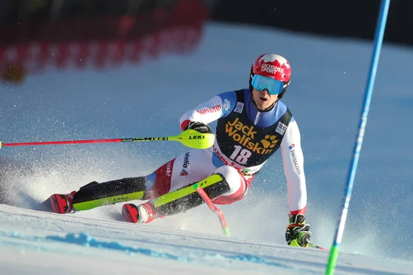 Кубок мира по лыжным видам спорта 2019 - мужской и # 39; s Alpine Combined — стоковое фото