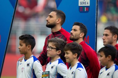 İtalyan Futbolu Serie A Men Şampiyonası Ac Milan Sampdoria 'ya karşı