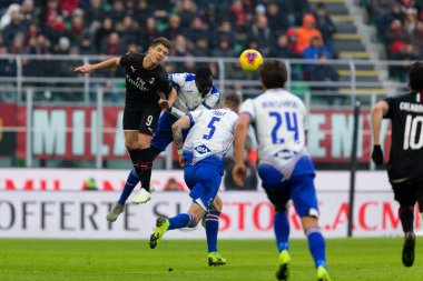 İtalyan Futbolu Serie A Men Şampiyonası Ac Milan Sampdoria 'ya karşı
