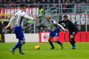 İtalyan Futbolu Serie A Men Şampiyonası Ac Milan Sampdoria 'ya karşı