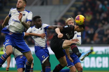 İtalyan Futbolu Serie A Men Şampiyonası Ac Milan Sampdoria 'ya karşı