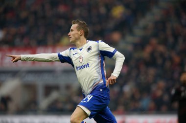 İtalyan Futbolu Serie A Men Şampiyonası Ac Milan Sampdoria 'ya karşı