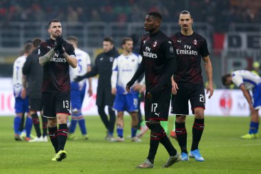 İtalyan Futbolu Serie A Men Şampiyonası Ac Milan Sampdoria 'ya karşı