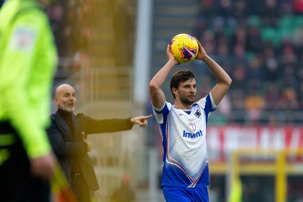 Italian Soccer Serie A Campeonato Masculino AC Milan vs Sampdoria — Foto de Stock