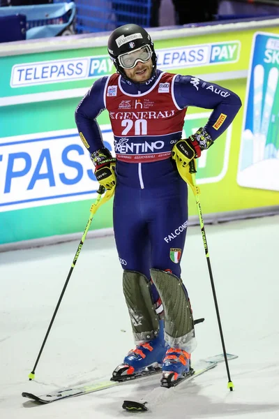 Esquí FIS Copa del Mundo AUDI - 3Tre - Noche Slalom Hombres — Foto de Stock