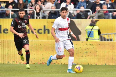 İtalyan Futbol Serisi A Erkekler Şampiyonası Cagliari, Ac Milan 'a karşı.
