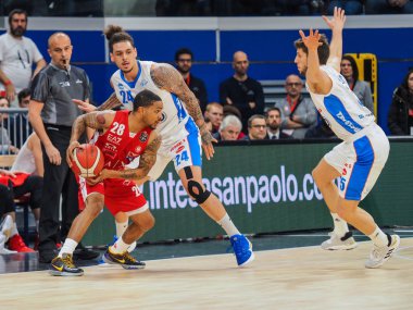 İtalyan Basketbol Şampiyonası AX Armani Borsası Olimpia Milano 'ya karşı De Longhi Treviso Basket