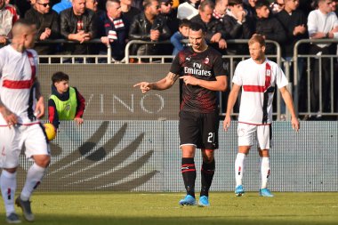 İtalyan Futbol Serisi A Erkekler Şampiyonası Cagliari, Ac Milan 'a karşı.