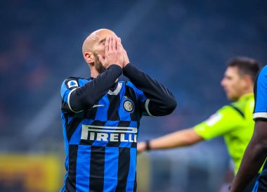 İtalyan Futbol Serisi A Erkekler Şampiyonası Inter Atalanta 'ya karşı