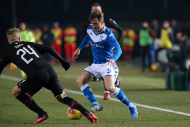 İtalyan Futbolu Serisi A Erkekler Şampiyonası Brescia Milan 'a karşı