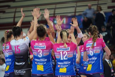 Voleybol İtalyan Serie A1 Kadınlar Şampiyonası Igor Gorgonzola Novara Lardini Filottrano 'ya karşı