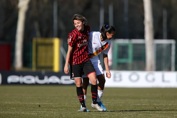 Mistrzostwa Włoch w Piłce Nożnej Serie A Kobiety Ac Milan vs Roma Kobiety — Zdjęcie stockowe