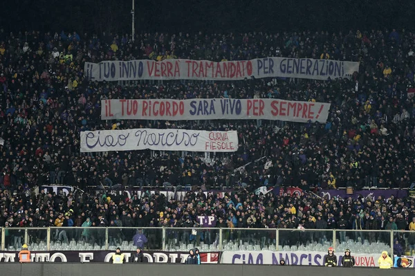 Florence, Italy. 05th Feb, 2023. ACF Fiorentina flag of Artemio