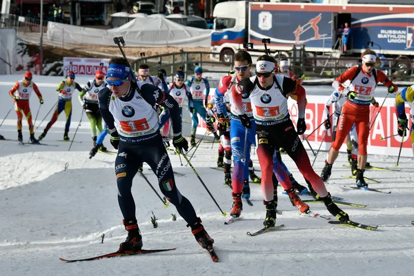 Biathlon BMW IBU World Cup - Releu mixt — Fotografie, imagine de stoc