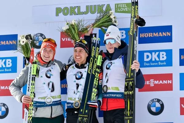 Biathlon Bmw Ibu World Cup - Masowy Start Mężczyźni — Zdjęcie stockowe