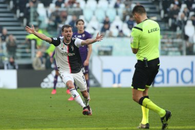 İtalyan Serie A futbol maçı Juventus Fc Acf Fiorentina 'ya karşı