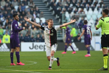 İtalyan Serie A futbol maçı Juventus Fc Acf Fiorentina 'ya karşı